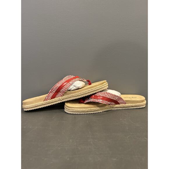 Easy Street NWT Women's Starling Slip-On Woven Sandals Red & White Size 10 - Picture 1 of 7